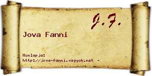Jova Fanni névjegykártya